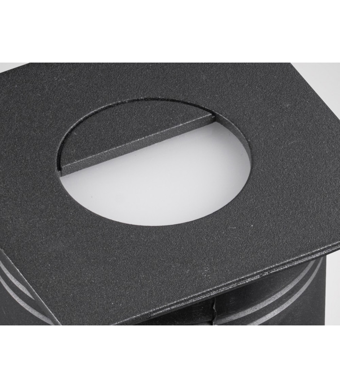 Recessed Wall Lamp Square Eyelid, 3W LED, 3000K, 210lm, IP65, Sand Black, Driver Included