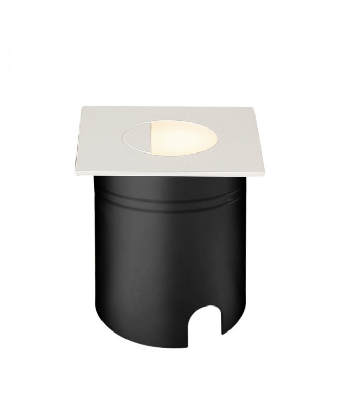 Recessed Wall Lamp Square Eyelid, 3W LED, 3000K, 80lm, IP65, Sand White, Driver Included