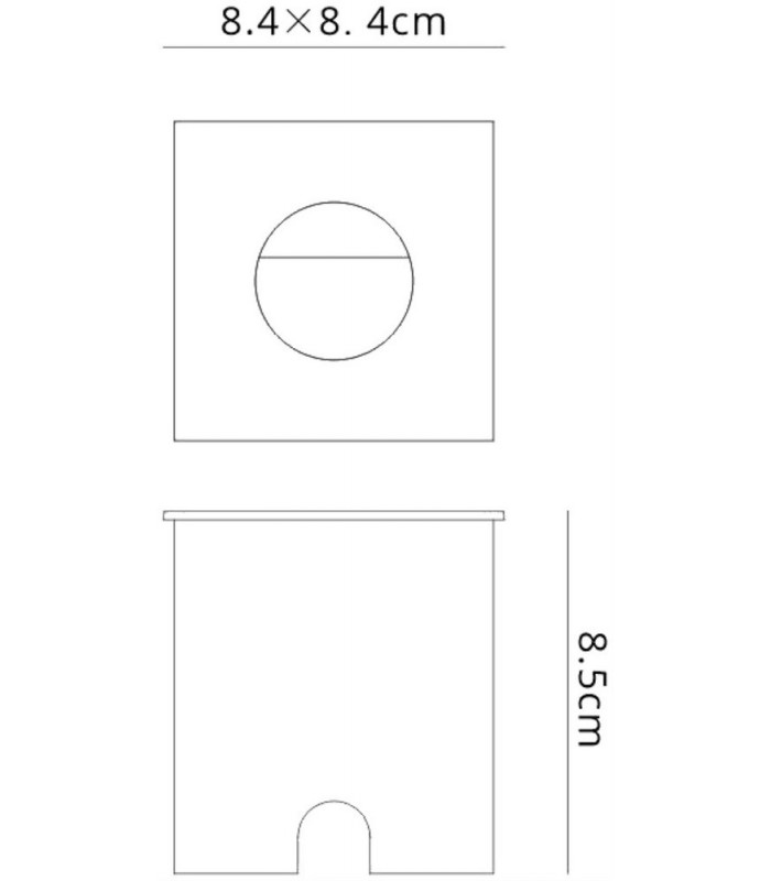 Recessed Wall Lamp Square Eyelid, 3W LED, 3000K, 80lm, IP65, Sand White, Driver Included