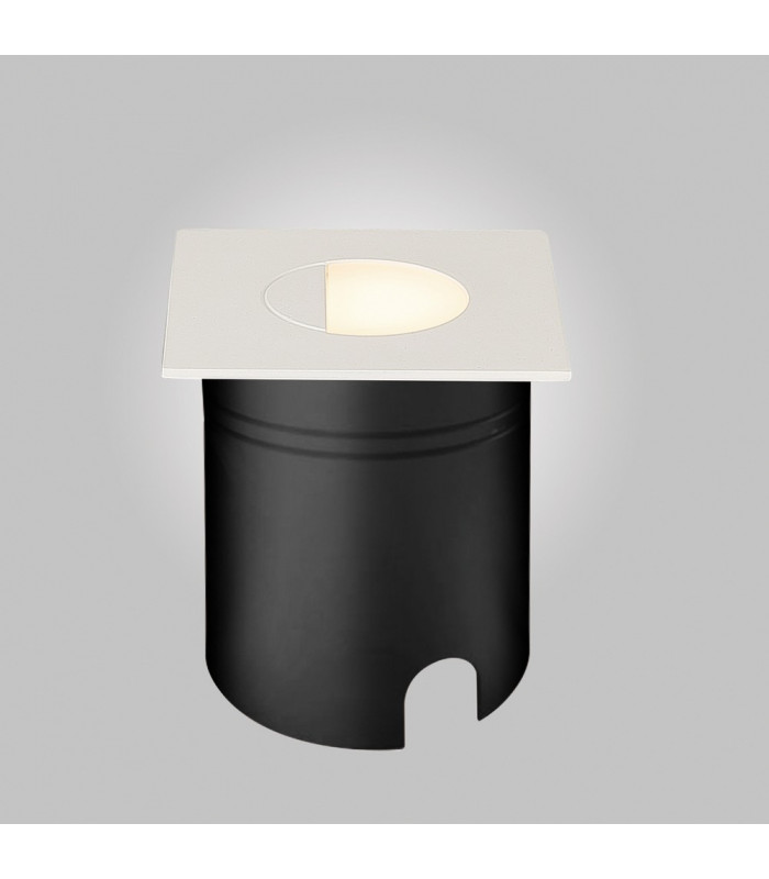 Recessed Wall Lamp Square Eyelid, 3W LED, 3000K, 80lm, IP65, Sand White, Driver Included