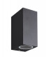 Square Wall Lamp, 2 x GU10, IP54, Sand Black