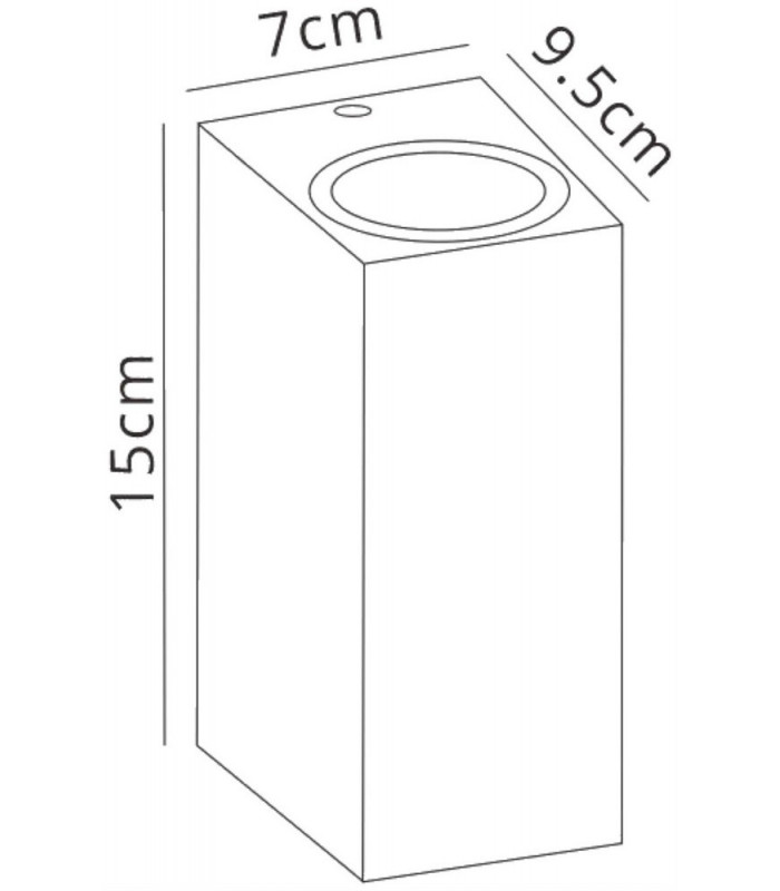Square Wall Lamp, 2 x GU10, IP54, Sand Black