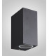 Square Wall Lamp, 2 x GU10, IP54, Sand Black