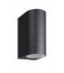 Round Wall Lamp, 2 x GU10, IP54, Sand Black