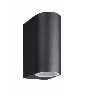 Round Wall Lamp, 2 x GU10, IP54, Sand Black