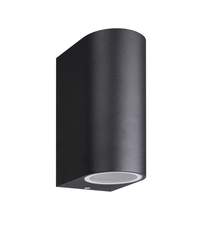 Round Wall Lamp, 2 x GU10, IP54, Sand Black