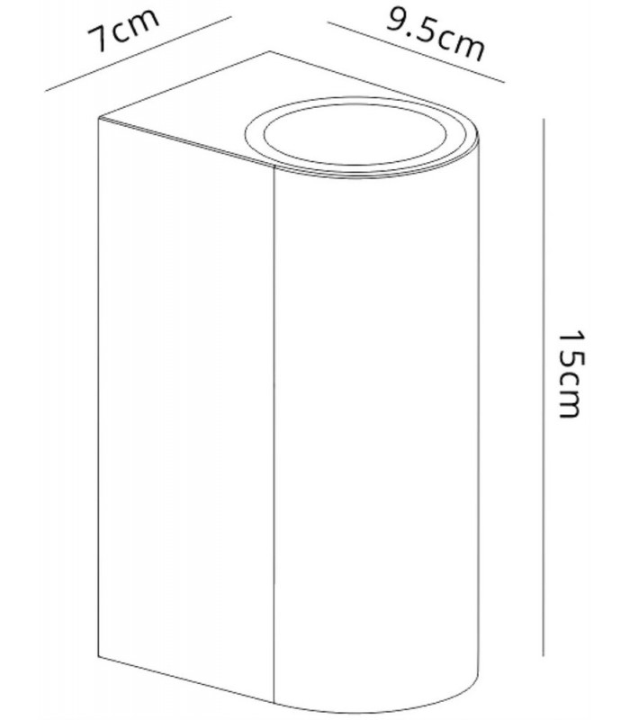 Round Wall Lamp, 2 x GU10, IP54, Sand Black