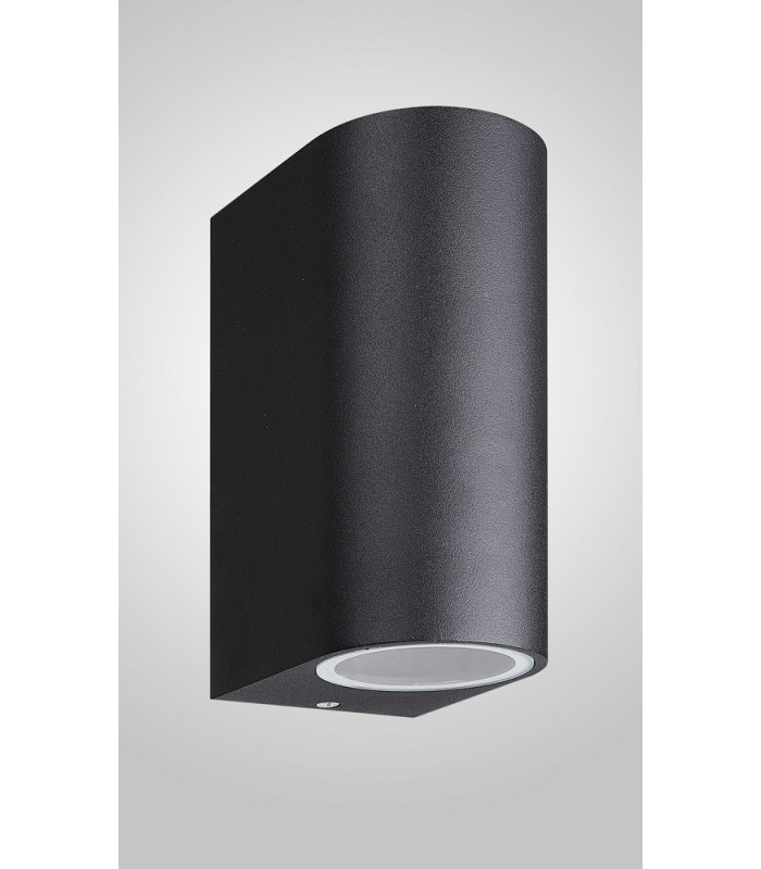 Round Wall Lamp, 2 x GU10, IP54, Sand Black