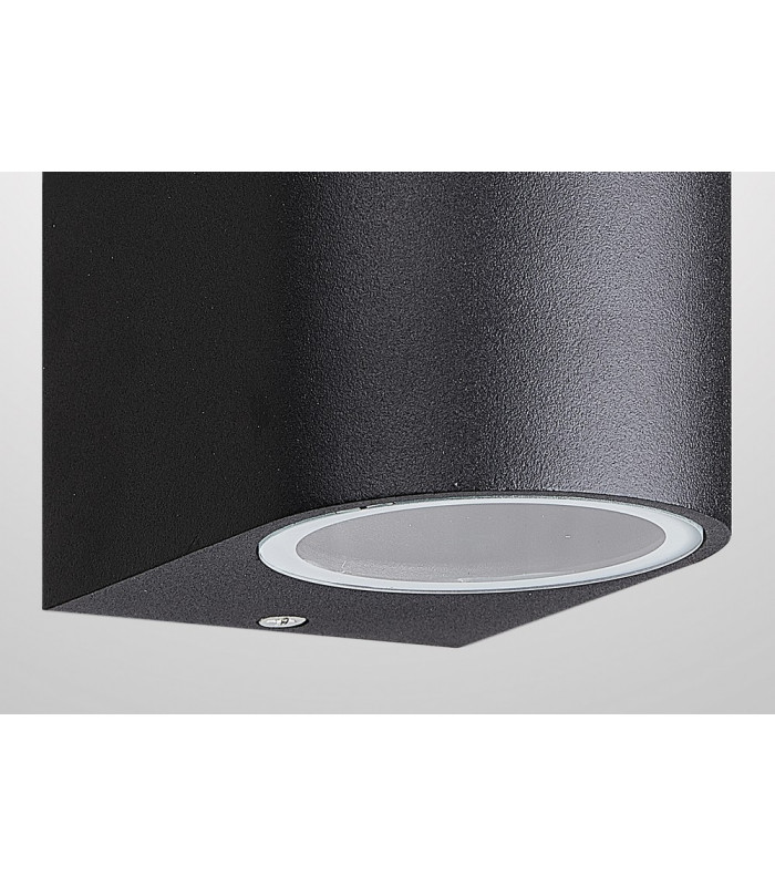 Round Wall Lamp, 2 x GU10, IP54, Sand Black