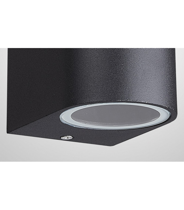 Round Wall Down Lamp, 1 x GU10, IP54, Sand Black