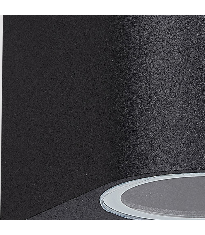 Round Wall Down Lamp, 1 x GU10, IP54, Sand Black
