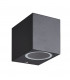 Square Wall Down Lamp, 1 x GU10, IP54, Sand Black
