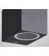 Square Wall Down Lamp, 1 x GU10, IP54, Sand Black