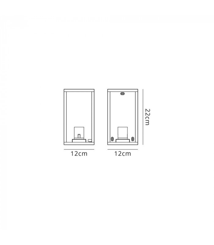 Flush Wall Lamp, 1 x E27, IP54, Graphite Black