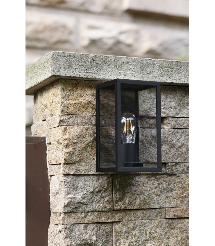Flush Wall Lamp, 1 x E27, IP54, Graphite Black