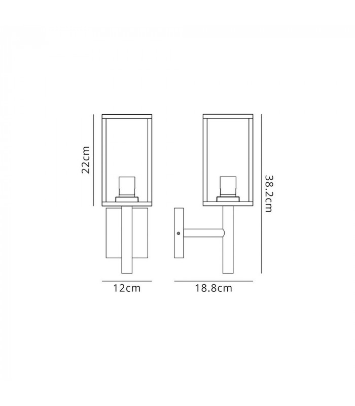 Upward Wall Lamp, 1 x E27, IP54, Graphite Black