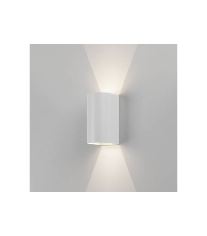 LED 1 Light Outdoor Large Up Down Wall Light Textured White IP65
