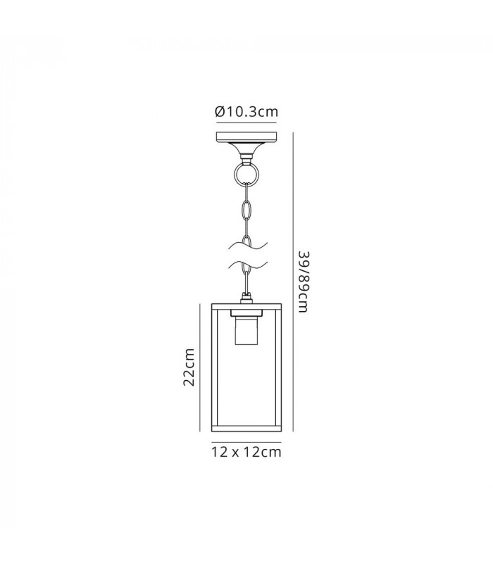 Ceiling Pendant, 1 x E27, IP54, Graphite Black