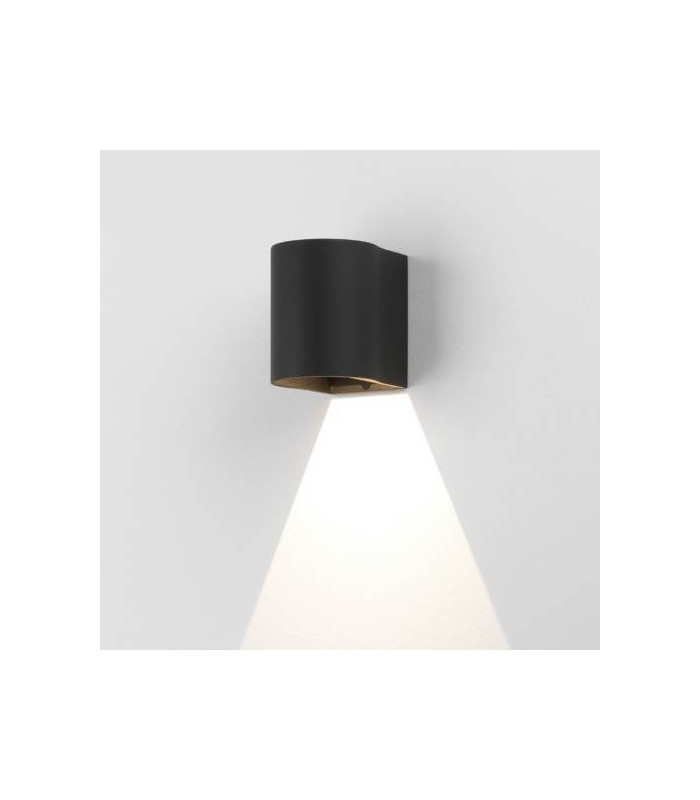 LED 1 Light Outdoor Small Wall Light Textured Black IP65