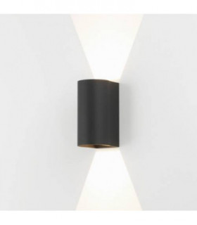 LED 1 Light Outdoor Large Up Down Wall Light Textured Black IP65