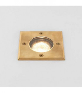 1 Light Square Coastal Ground Light Natural Brass IP65, GU10