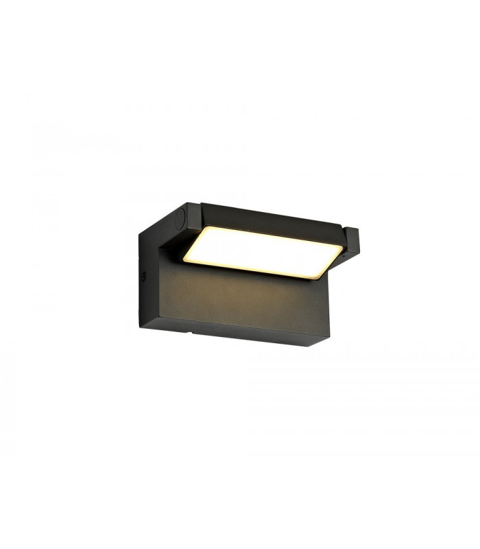 Wall Down Lamp Adjustable, 1 x 10W LED, 3000K, 720lm, IP54, Graphite Black