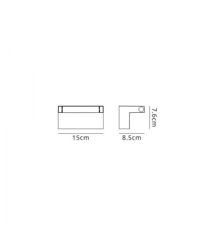 Wall Down Lamp Adjustable, 1 x 10W LED, 3000K, 720lm, IP54, Graphite Black