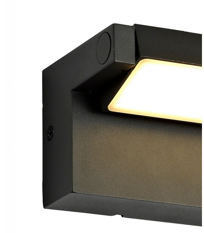 Wall Down Lamp Adjustable, 1 x 10W LED, 3000K, 720lm, IP54, Graphite Black