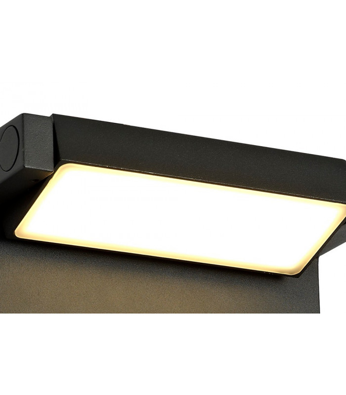 Wall Down Lamp Adjustable, 1 x 10W LED, 3000K, 720lm, IP54, Graphite Black