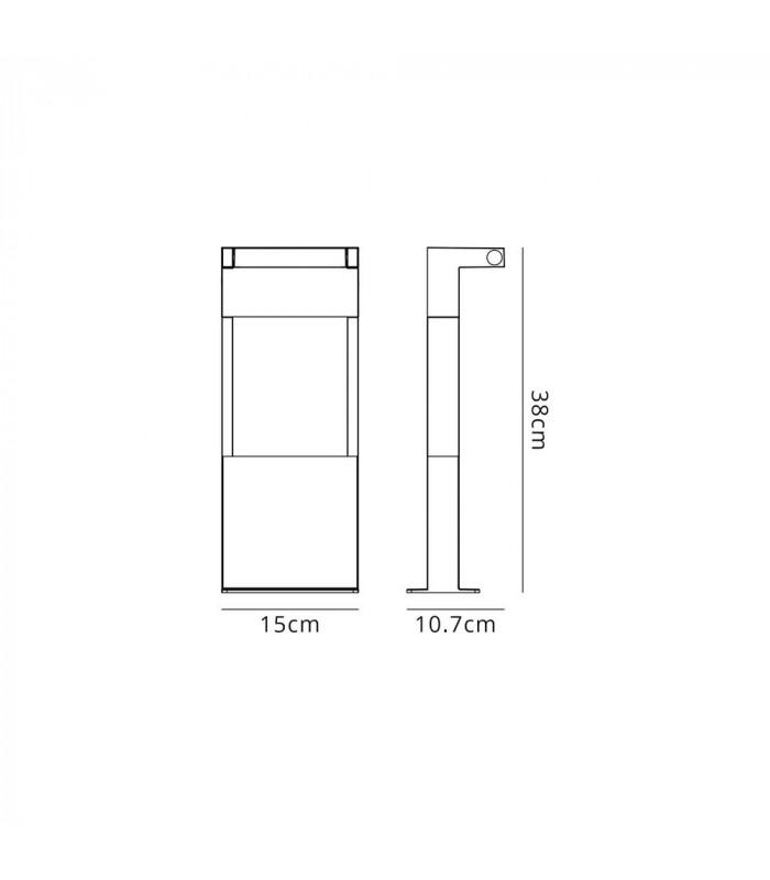 Short Bollard Post, 1 x 10W LED, 3000K, 720lm, IP54, Graphite Black