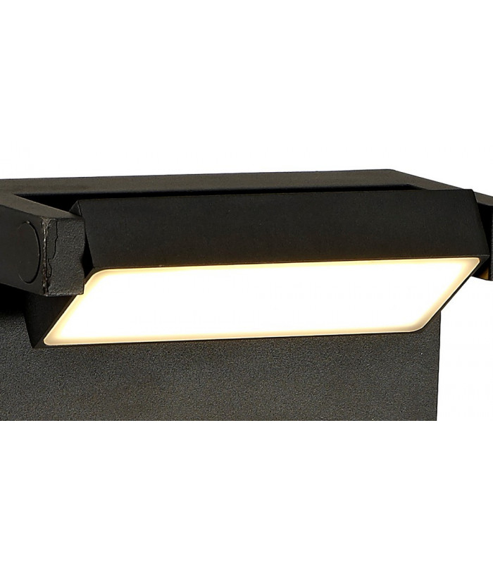Tall Bollard Post, 1 x 10W LED, 3000K, 720lm, IP54, Graphite Black
