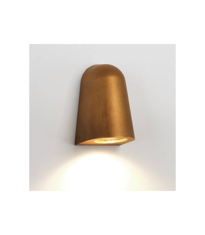 1 Light Outdoor Wall Light Antique Brass IP65, GU10