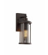Small Wall Lantern Lamp, 1 x E27, Antique Bronze, Clear Glass, IP54