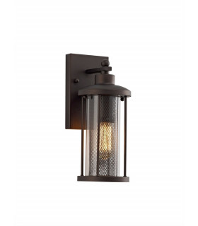 Small Wall Lantern Lamp, 1 x E27, Antique Bronze, Clear Glass, IP54