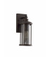 Small Wall Lantern Lamp, 1 x E27, Antique Bronze, Clear Glass, IP54