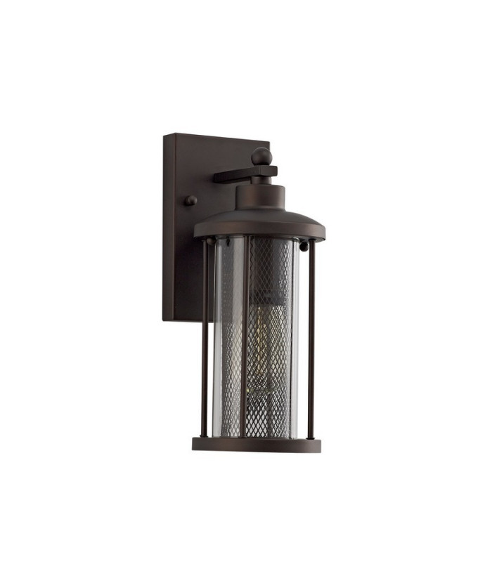 Small Wall Lantern Lamp, 1 x E27, Antique Bronze, Clear Glass, IP54