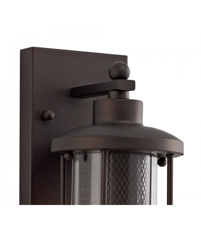 Small Wall Lantern Lamp, 1 x E27, Antique Bronze, Clear Glass, IP54