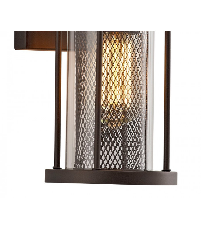 Small Wall Lantern Lamp, 1 x E27, Antique Bronze, Clear Glass, IP54