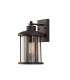 Large Wall Lantern Lamp, 1 x E27, Antique Bronze, Clear Glass, IP54
