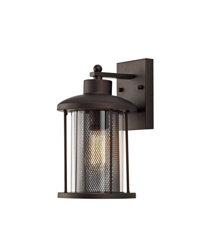 Large Wall Lantern Lamp, 1 x E27, Antique Bronze, Clear Glass, IP54