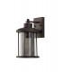 Large Wall Lantern Lamp, 1 x E27, Antique Bronze, Clear Glass, IP54