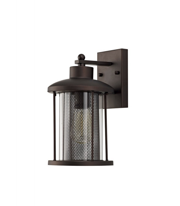Large Wall Lantern Lamp, 1 x E27, Antique Bronze, Clear Glass, IP54