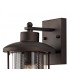 Large Wall Lantern Lamp, 1 x E27, Antique Bronze, Clear Glass, IP54