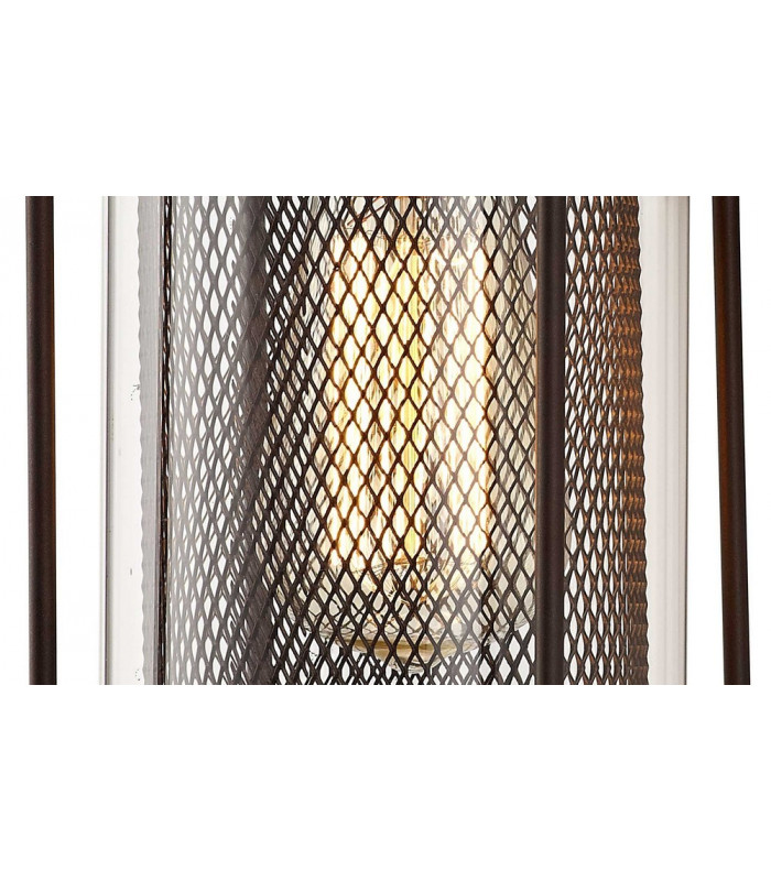 Large Wall Lantern Lamp, 1 x E27, Antique Bronze, Clear Glass, IP54