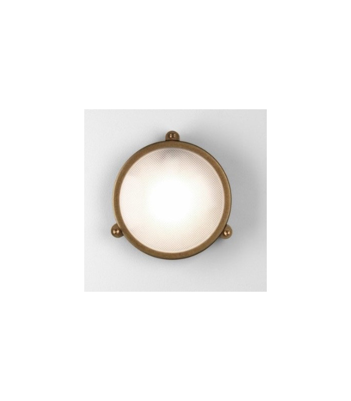 1 Light Outdoor Coastal Bulkhead Wall Light Antique Brass IP65, E27