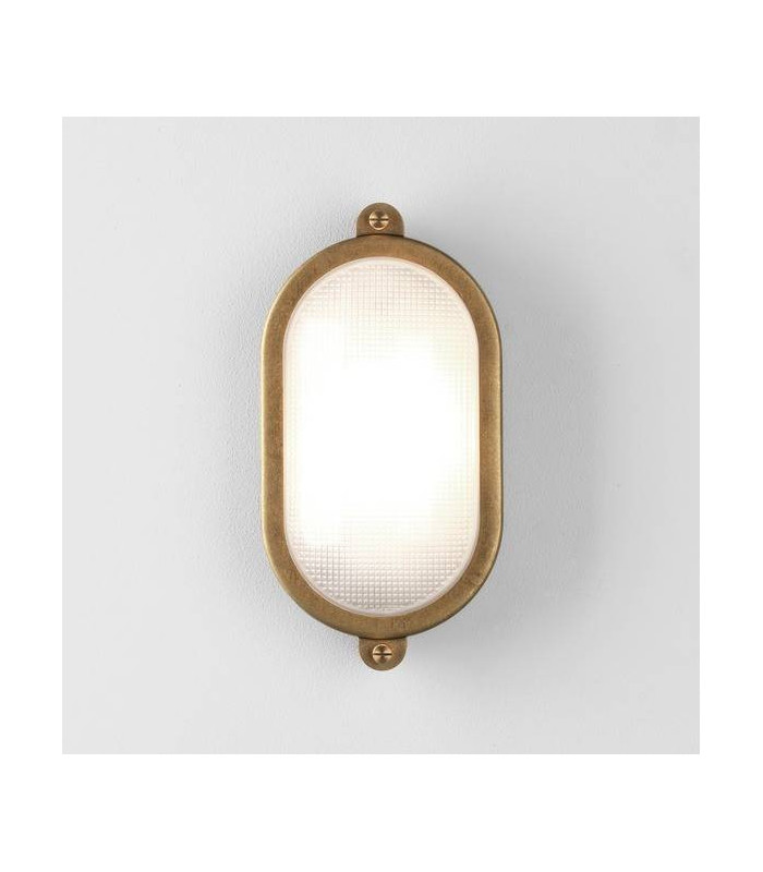 1 Light Outdoor Coastal Bulkhead Wall Light Antique Brass IP65, E27