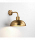 1 Light Outdoor Coastal Dome Wall Light Antique Brass, E27