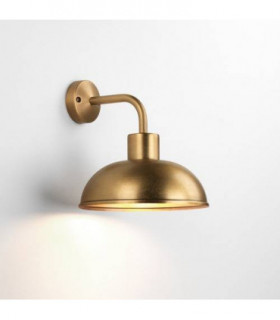 1 Light Outdoor Coastal Dome Wall Light Antique Brass, E27