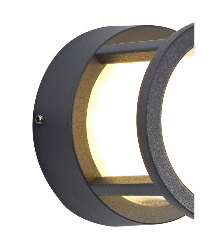 Round Downlight, 1 x 6W LED, 3000K, 360lm, IP54, Anthracite
