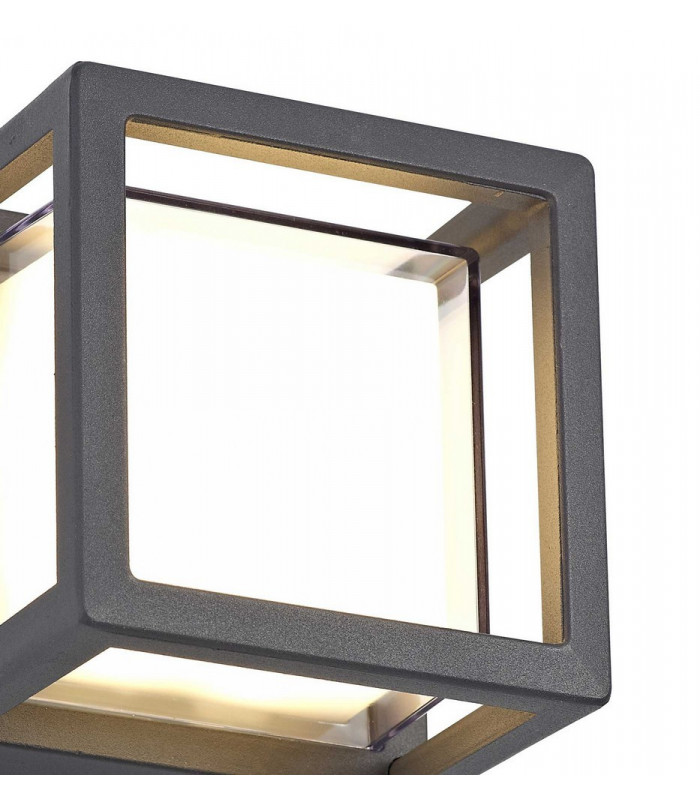 Square Downlight, 1 x 6W LED, 3000K, 360lm, IP54, Anthracite